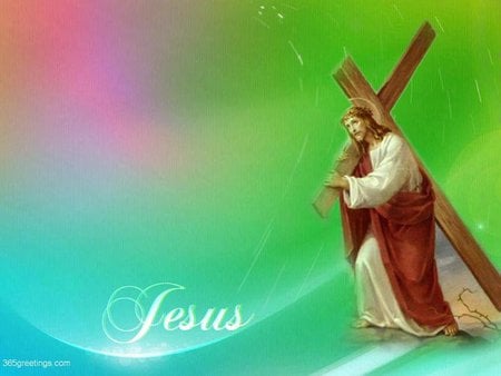 Jesus Christ with his Cross - cross, jesus christ, religion, god, christianity