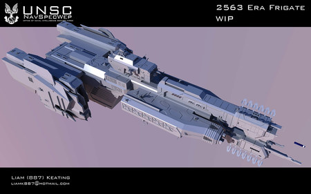 UNSC frigate - ship, unsc, halo, frigate