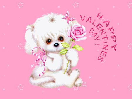 Valentine dog - valentine, dog, puppy, love, sweet