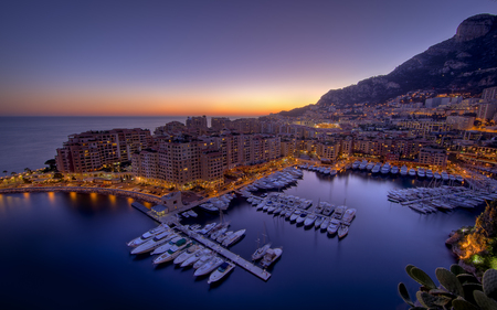 Beautiful View - sundown, colorful, sunset, port, purple, view, evening, reflection, dusk, boat, harbors, mountain, boats, marinas, monaco, buildings, nature, cityscapes, pier, beautiful, sunrise, sea, europe, beauty, nice, sky, harbour, sailboats, dock, peaceful, water, pretty, clouds, architecture, house, houses, ocean, lovely, town, blue, twilight, city, colors, sailboat, lights