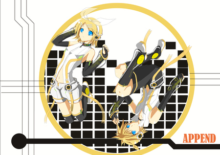 Len & Rin Append - rin, vocaloid, anime, append, kagamine, len