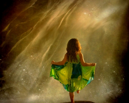 STEP TO A NEW GALAXY - art, girl, galaxy, step, photo manipulation