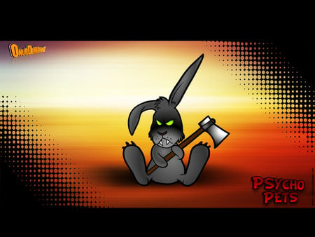 Psychopet Wabbit - abstract, rabbit, fantasy, macabre, artwork, psychopet, axe, dark