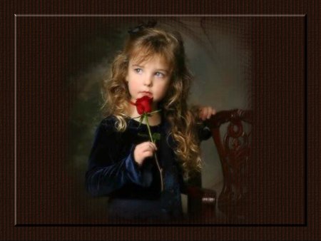 Rose - child, girl, rose, flower