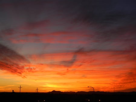 Ablaze - mexico, sky, triplerubik, day, sun, night, colorful, set, new mexico, nature, amazing, ablaze, sunsets, new