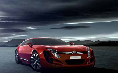 Citroen - style, sportcar, red, fast, power, design, citroen, shiny, hd, car, racing, 1920x1200, speed