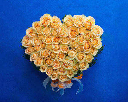 Heart of beautiful roses - beauty, love, yellow, roses, heart, flowers