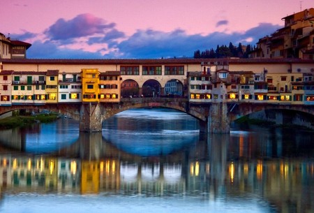 Ponte-Vecchio - reflections, ponte-vecchio, picture, cool, at-sunset