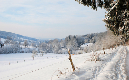 Winter ideas - winter, nature, beautiful, cold, landscape, snow, blue sky, countrydise