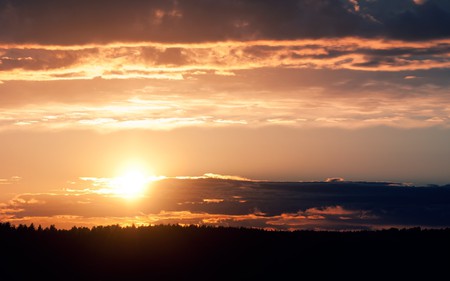 in awe - sky, beauty, clouds, sunset, nature, sun