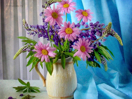 Valentines still life - love, valentines, holiday, daisy, friendship, basket, flower