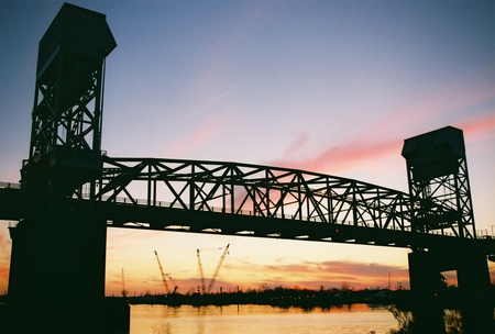 Bridge at Sunset - river, sunset, north carolina, bridge