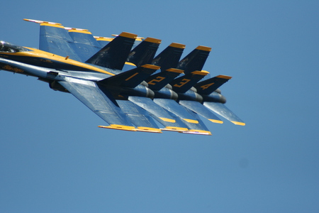 blue angels in a line - aircraft, planes, airplanes, airshow