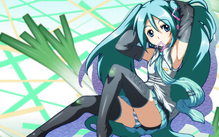 miku hatsune - girl, hatsune, vocaloid, green hair