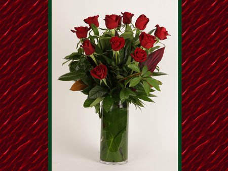 Red rose in vase - flower, rose, valentine, bouquet, vase, love