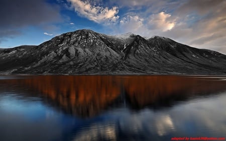 mirror - landscape, water, mirror, blue