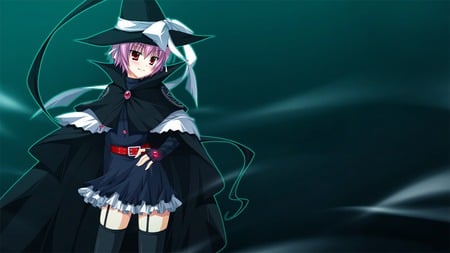 sagara ichigo - red eyes, hat, sagara ichigo, ooba kagerou, pink hair, fortissimo akkord, cape, short hair