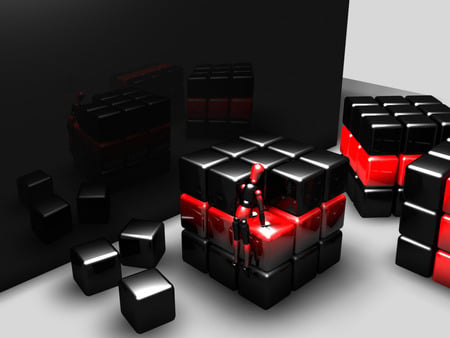 Fixing Cube - cubes, cube, black, 3d, abstract