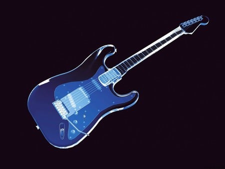 blue guitar - guitar, blue, 3d