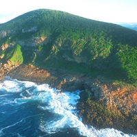 CPT Plettenberg Bay Robberg Peninsula Nature and Marine Reserve from aircraft 