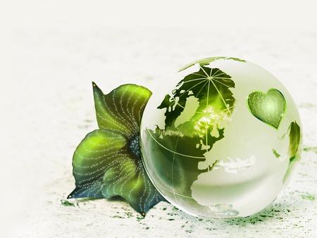 My Whole World For You !!! - abstract, heart, 3d-art, globe, leaf