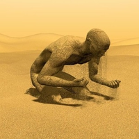 man with sand