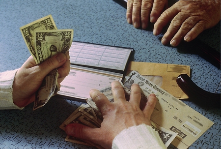 Dirty Money and Greed - money, people, desk, other