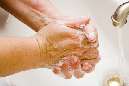 wash hands often - water, hands, soap, other