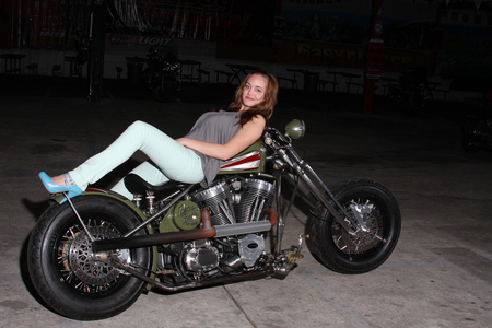 Posing On A Harley - harley, chopper, motorcycle, bike