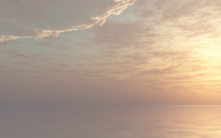 Light and Haze - clouds, photoshop, landscape, ocean, peace, cg, fantasy, nature, 3d