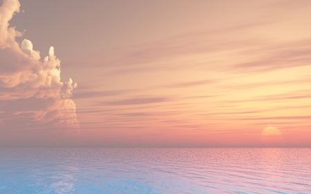 Distant Storm - ocean, landscape, 3d, photoshop, storm, cg