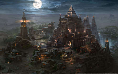 egypt - egypt, night, dark, castle