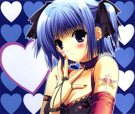 tattoo girl - anime, girl, cute, tattoo