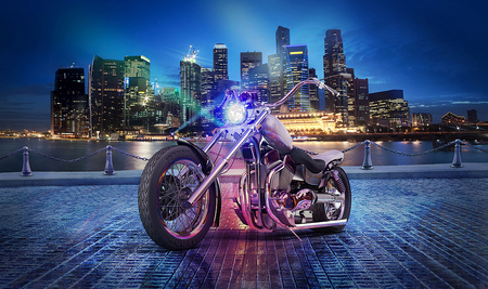 NightLife - motorcycles, bike, harley davidson, chopper