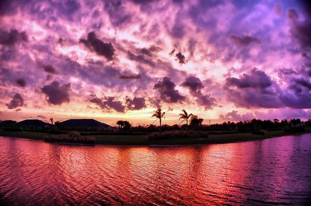 TEE BOX SUNSET - clouds, sunset, ocean, sky