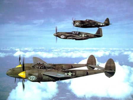 ETO Three - ww2, lockheed, republic, north american