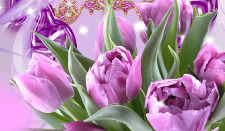 Amethyst Tulips - flowers, purple, bright, spring, floral, stars, firefox persona, flora