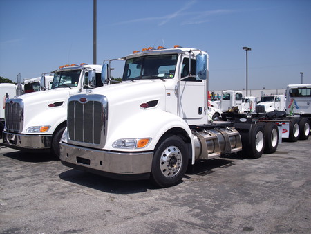 BRAND NEW PETE - truck, white, peterbilt, new, outside