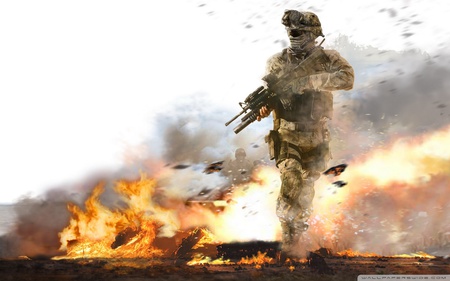 Modern Warfare - soldier, 1920x1200, call of duty, video game, hd, war, wide, adventure, weapon, action