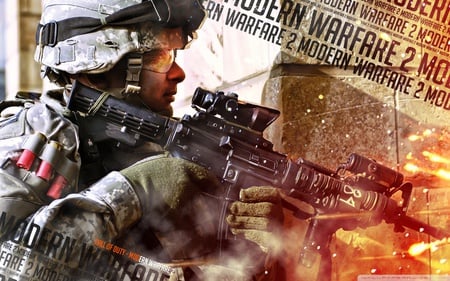 Modern Warfare - soldier, 1920x1200, call of duty, video game, hd, war, wide, adventure, weapon, action