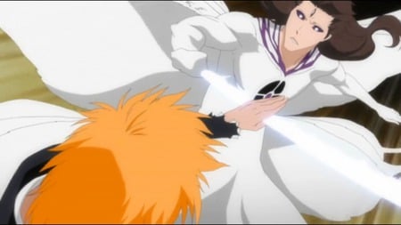 Ichigo stopped Aizen - anime, ichigo, aizen, bleach