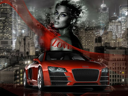 New york - sport, car, girl, audi, love