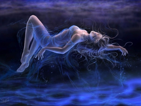 sweet dreams - pretty, abstract, artistic, female, water, magic, amazing, beautiful, lovely, creature, fantasy, woman