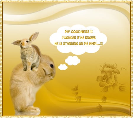 One can only wonder why ...lol !!! - easter, gold, rabbit, flower