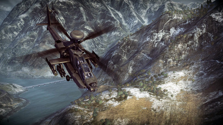 Apache Helicopter in Action - battle, flying, helicopter, mountains, action