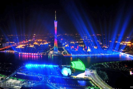 Tower at Night - colorful, at night, picture, tower