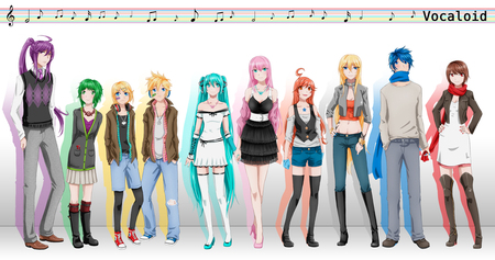 Vocaloid - hatsune miku, kagamine rin, meiko, kaito, lily, miki, vocaloid, megurine luka, anime, kamui gakupo, gumi, kagamine len