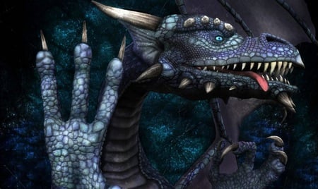 Talk to the Claws - abstract, fantasy, dragon, artwork, scales, claws