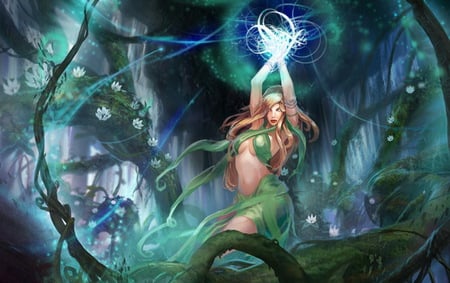 Castle Age Boss Jahanna - priestess, castle age, sorceress, fantasy, nature, spell, power, jahanna