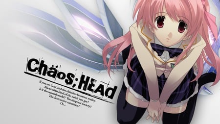 Chaos;Head - chaos, girl, pink, head